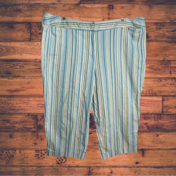 5 for $25🔥George Vertical Striped Stretch Pants Size 24W - Picture 1 of 7